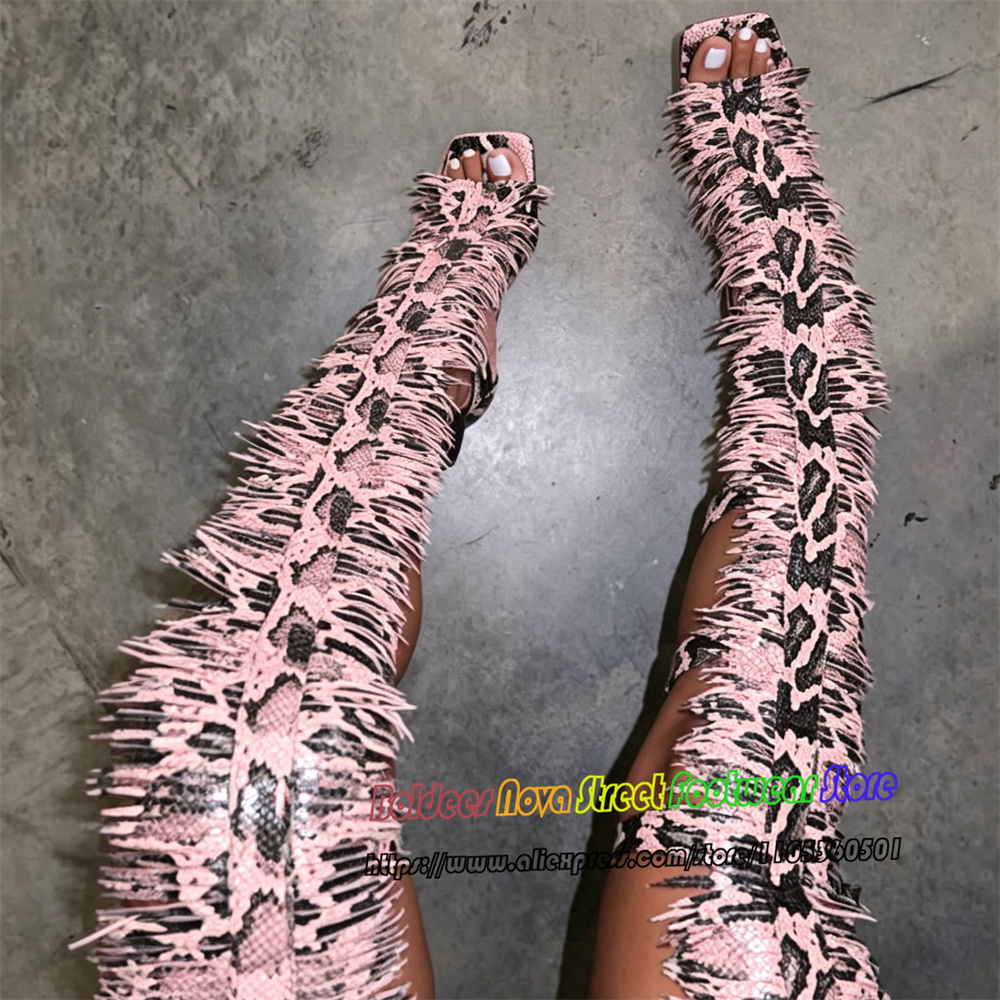 Pink Snake Patterned Tassel Ov - Tasmota 评论和价格