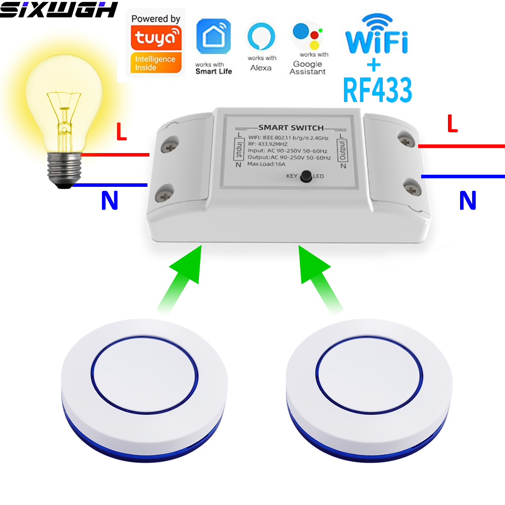 16A WiFi Tuya Smart Switch Wir - Smart Relay Tuya 评论和价格